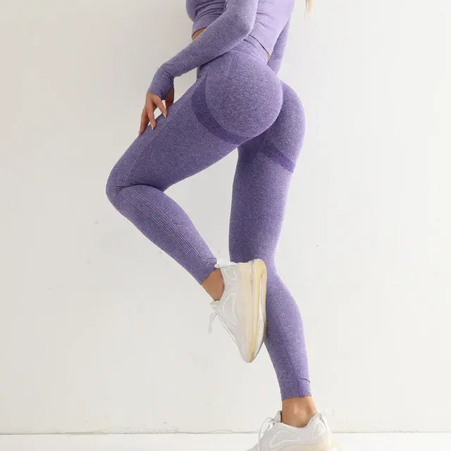 Leggings sin costuras que levantan los glúteos y cintura alta