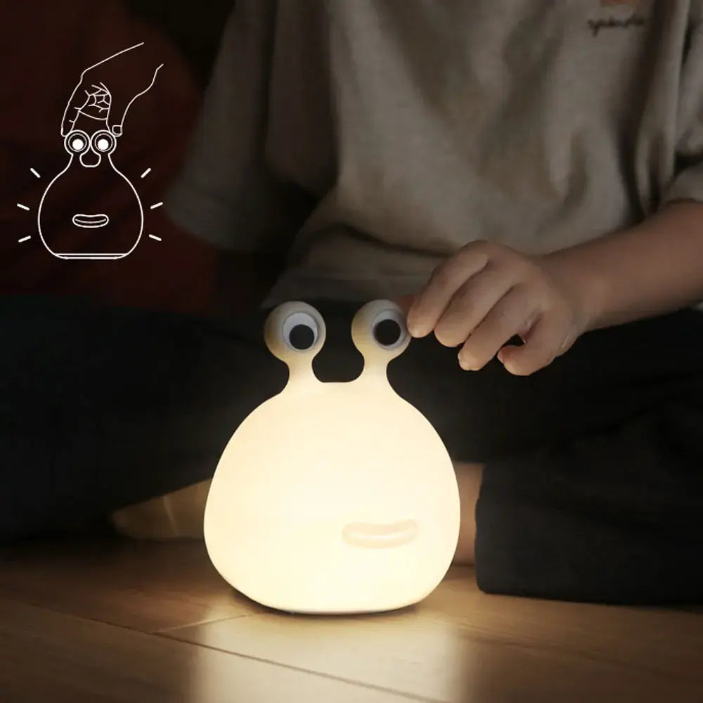 Luz de noche LED recargable por USB con forma de babosa simpática