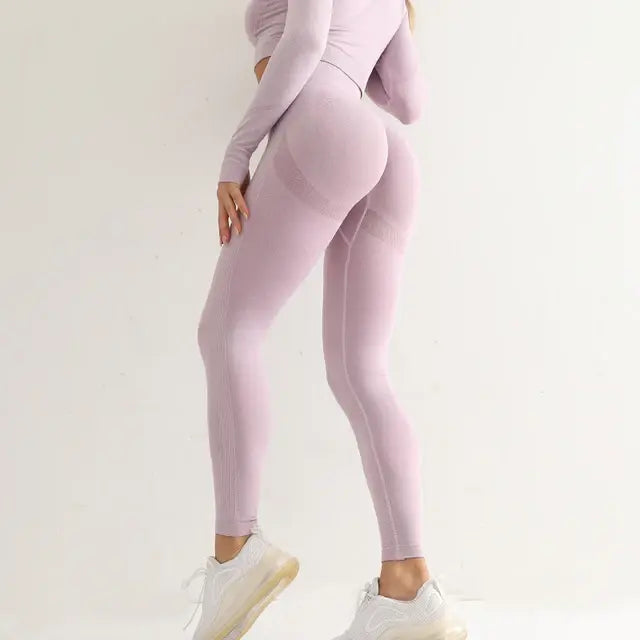 Leggings sin costuras que levantan los glúteos y cintura alta