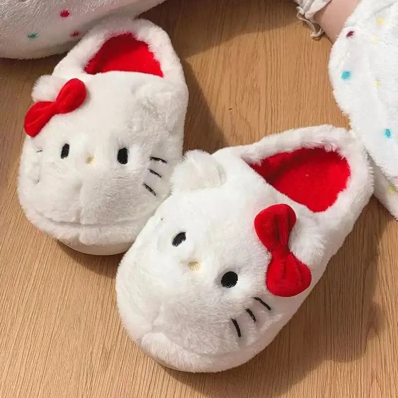 Hello Kitty Kawaii Fluffy Fuzzy House Shoe Slippers