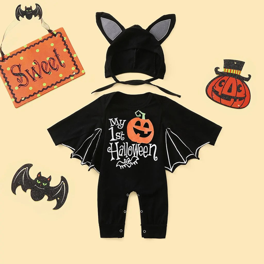 Halloween vampire bat Costume Romper for Babies