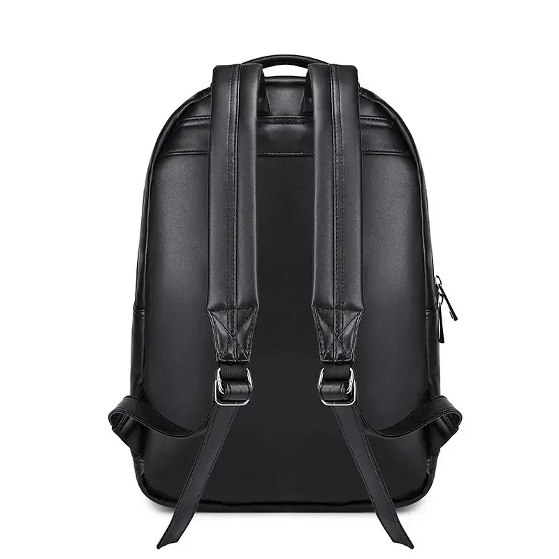 Thick Leather Casual Travel Backpack With 3D Skull Design