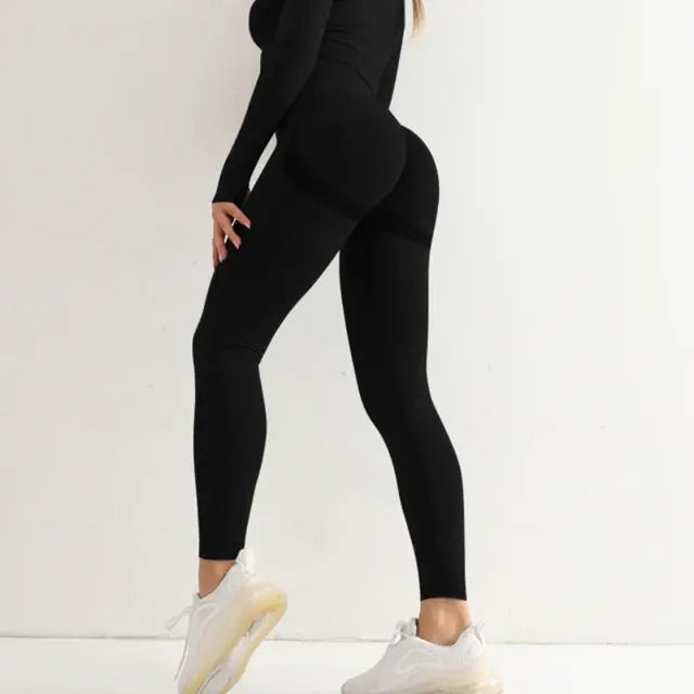 Leggings sin costuras que levantan los glúteos y cintura alta